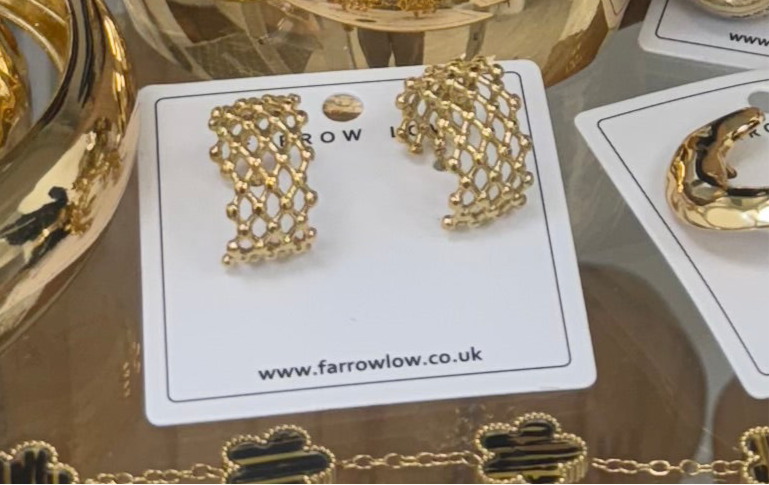 Golden Mesh Hoop Earrings