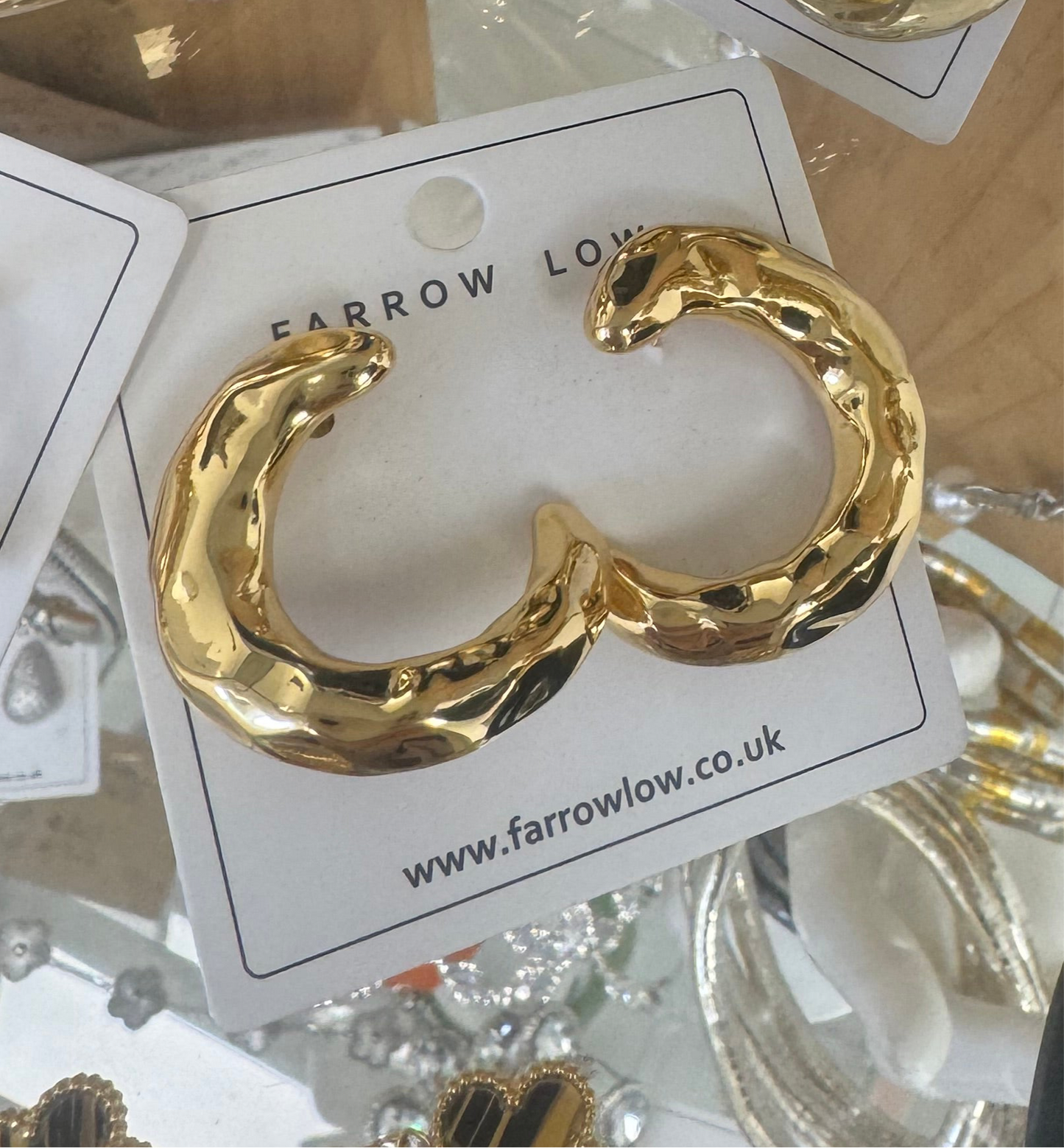 Celeste Hammered Earrings in Gold & Silver
