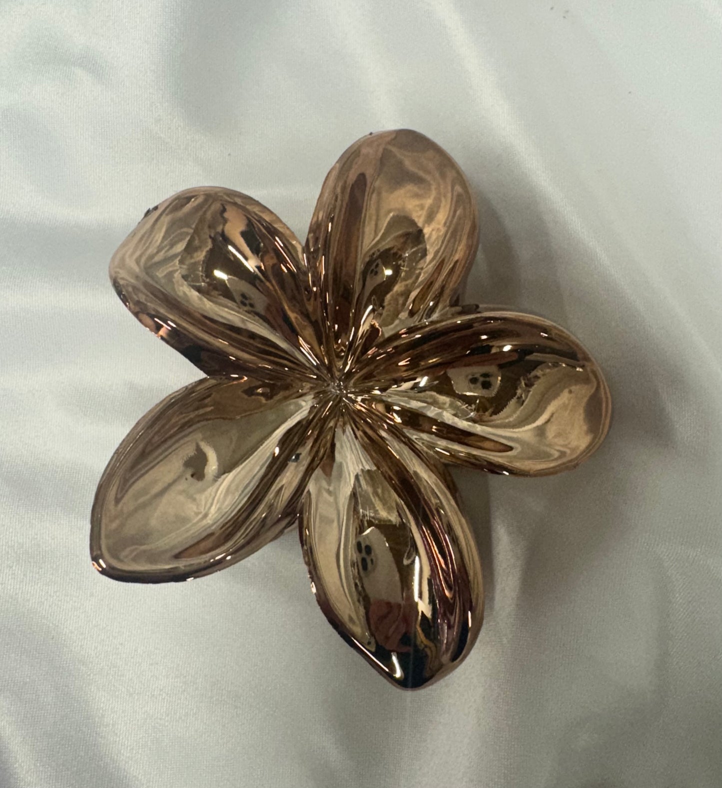 Metallic Flower Claw Clips