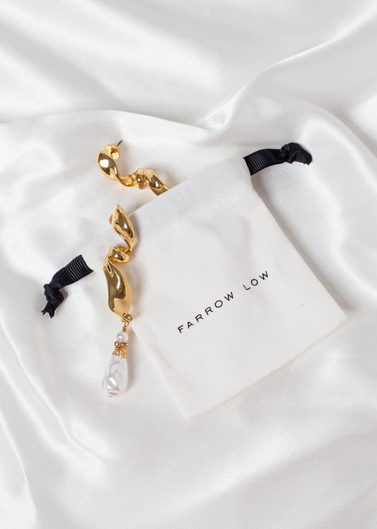 Long Baroque Pearl Effect Earrings