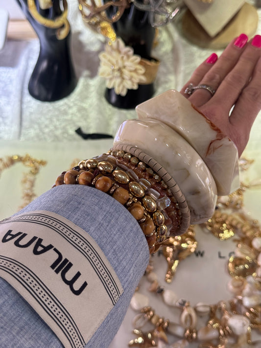 Slinky Shell Cuff Bracelet