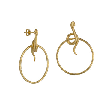 Luxe Snake Gold Hoop Earrings - Vienna Gold Collection