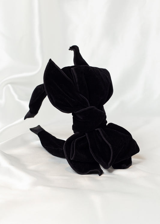 Luxe Chunky Velvet BEAU bow wired headband 🖤