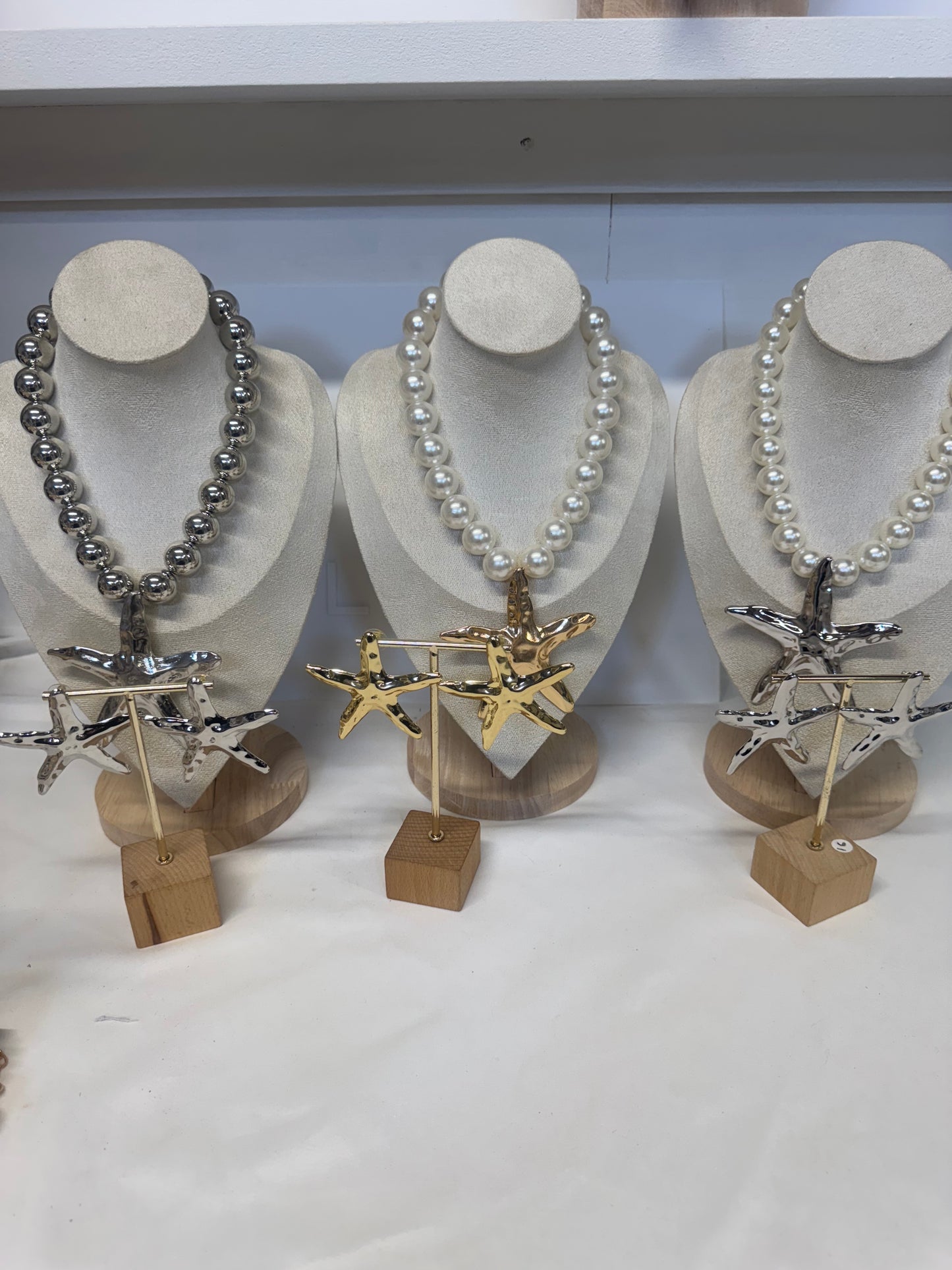Beaded Starfish Necklace & Earring Sets