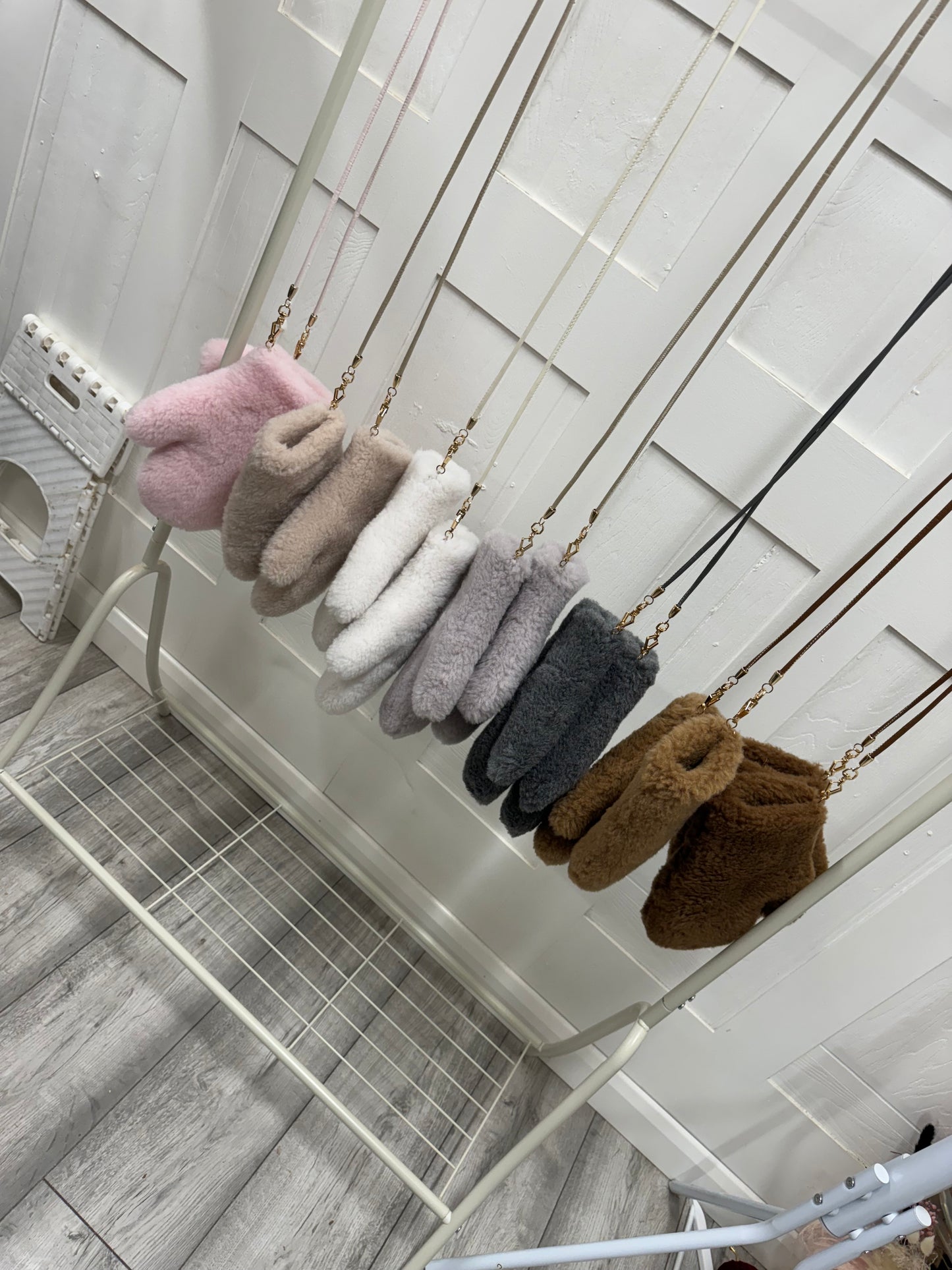 Teddy Mittens On A String