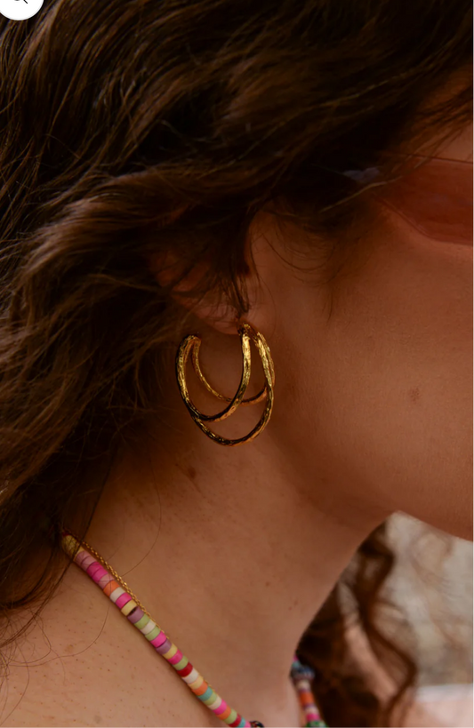 Gold Triple Hoop Earrings