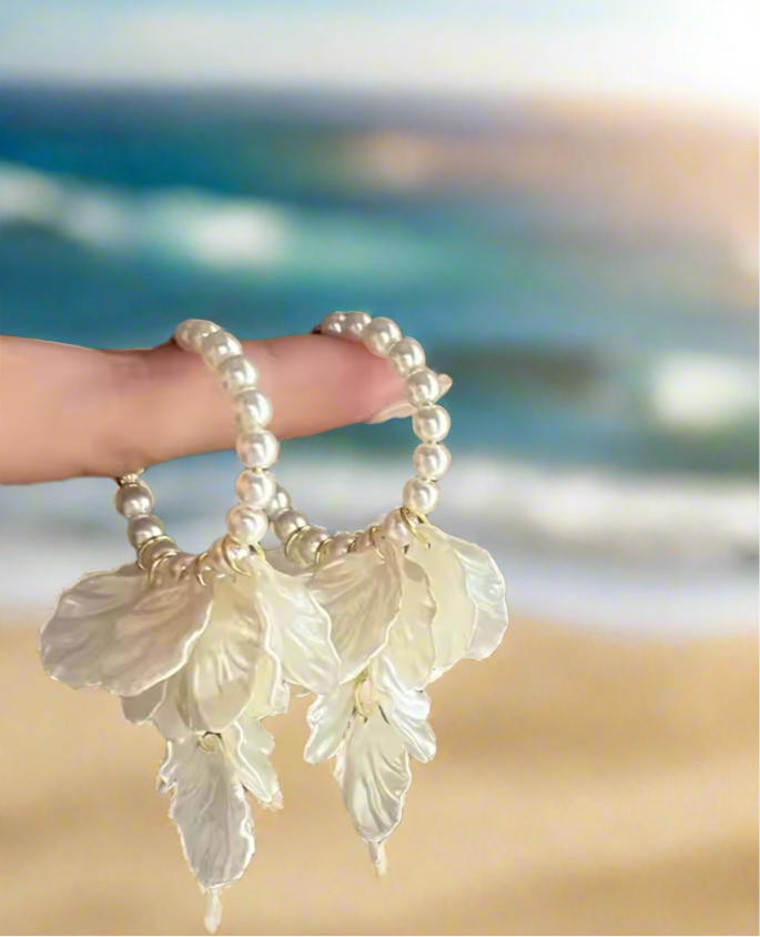 Petal Beaded Drop Earrings