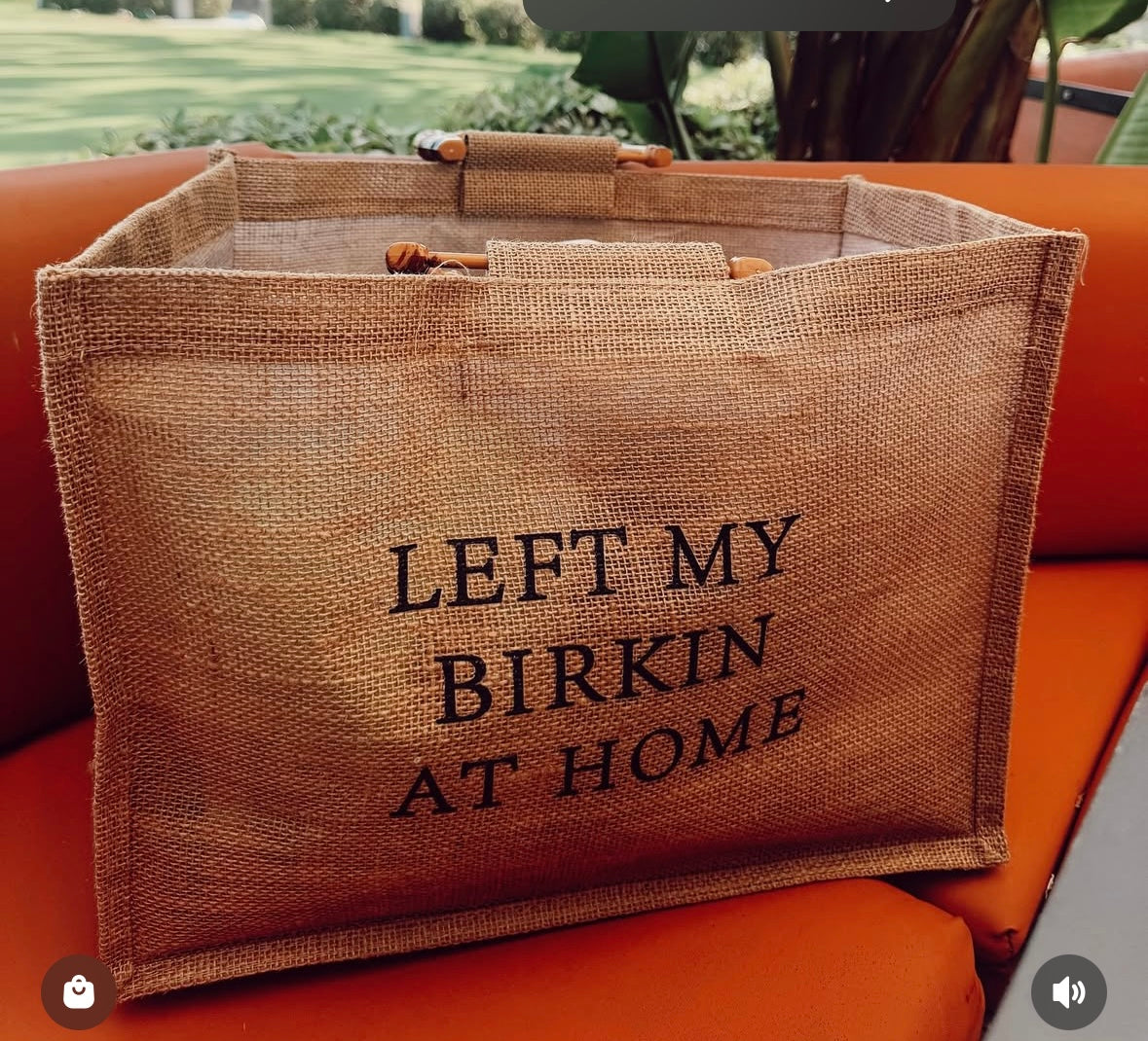 Birkin Lovers - Canvas Tote Bag with Bamboo Handles