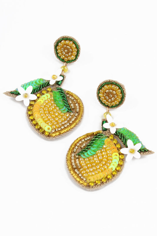 Amalfi Lemon Beaded Earrings