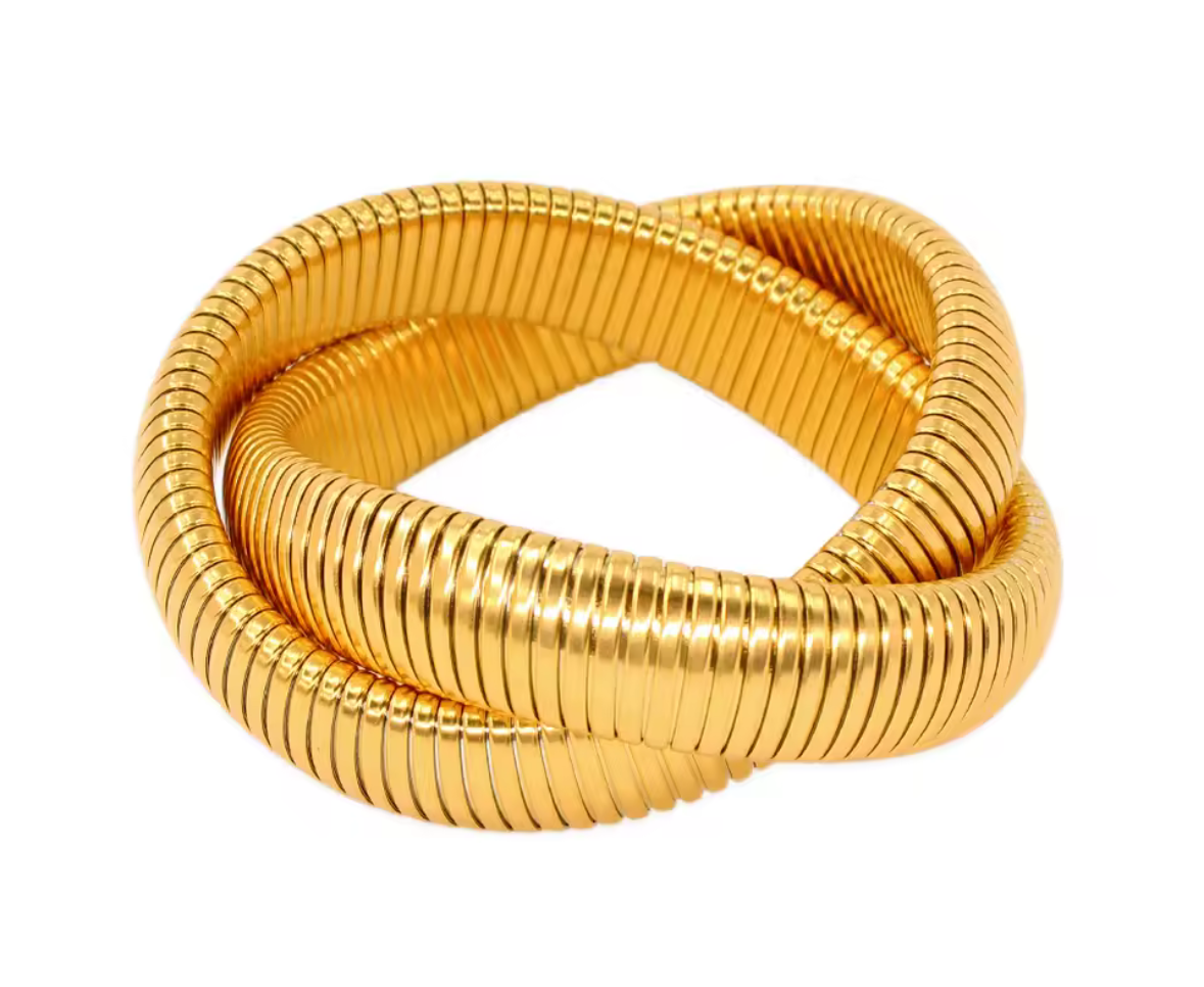 Luxe Gold Twisted Bracelets Available Single, Double or Triple Layered