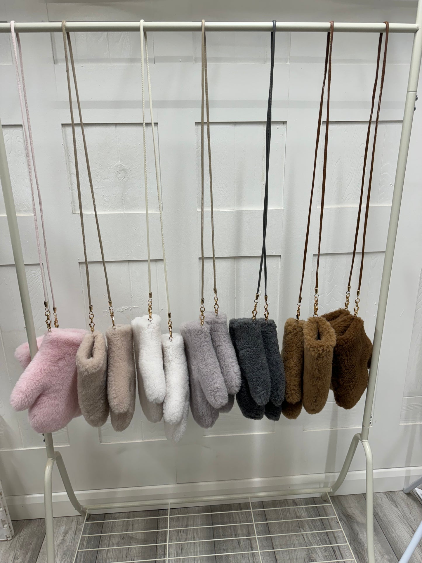 Teddy Mittens On A String