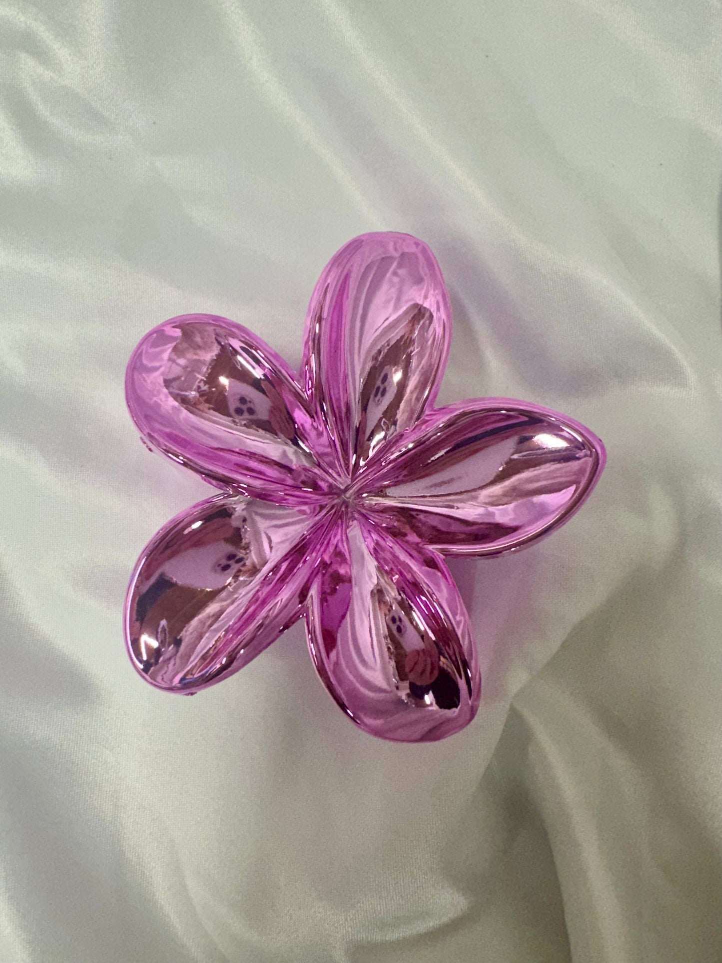 Metallic Flower Claw Clips