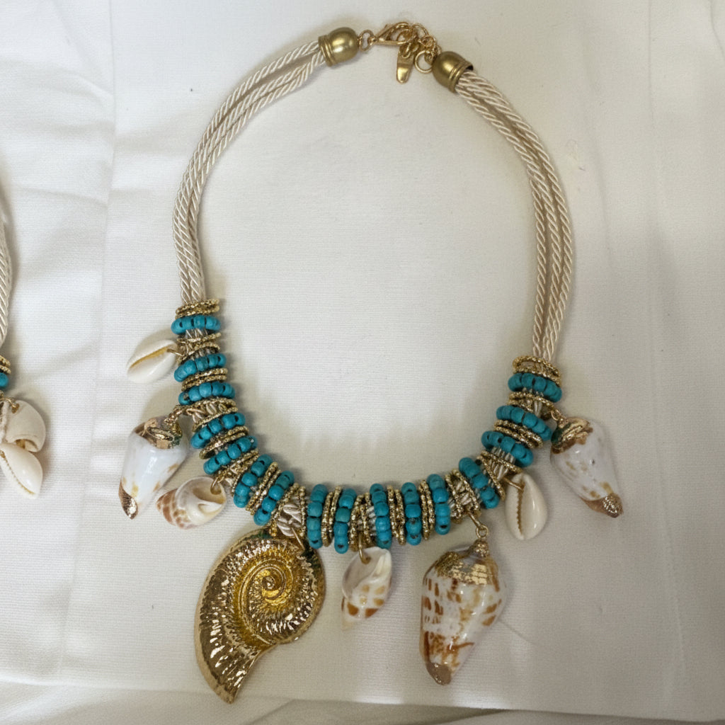 Aurura Turquoise Shell Charm Necklace