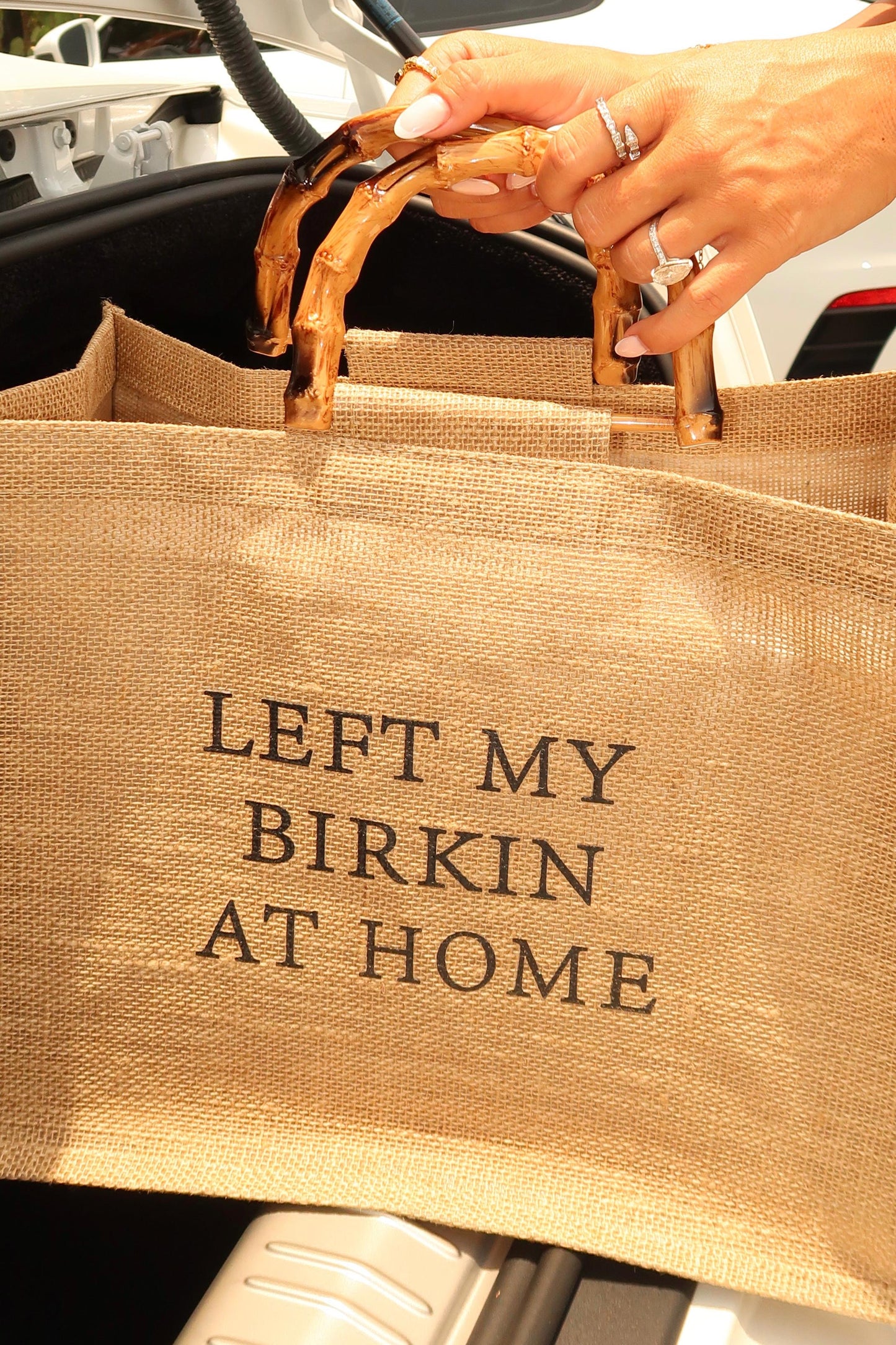 Birkin Lovers - Canvas Tote Bag with Bamboo Handles