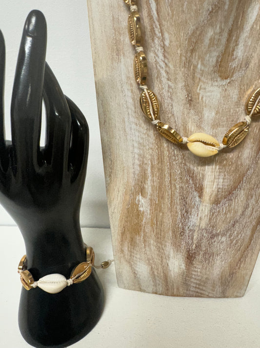 Gold Shell Choker & Anklet/Bracelet Set