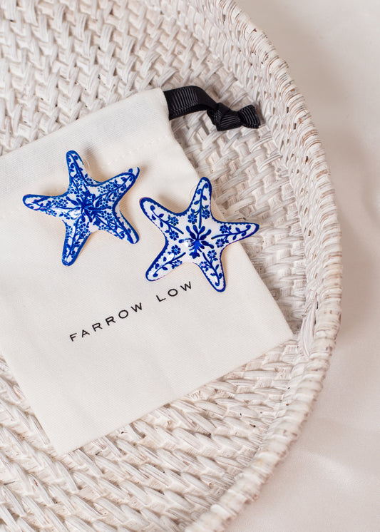 Santorini Starfish Earrings In Pink & Blue