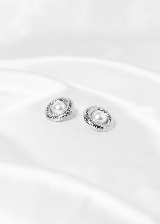 Dee Button Pearl Statement Stud Earrings