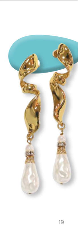 Long Baroque Pearl Effect Earrings