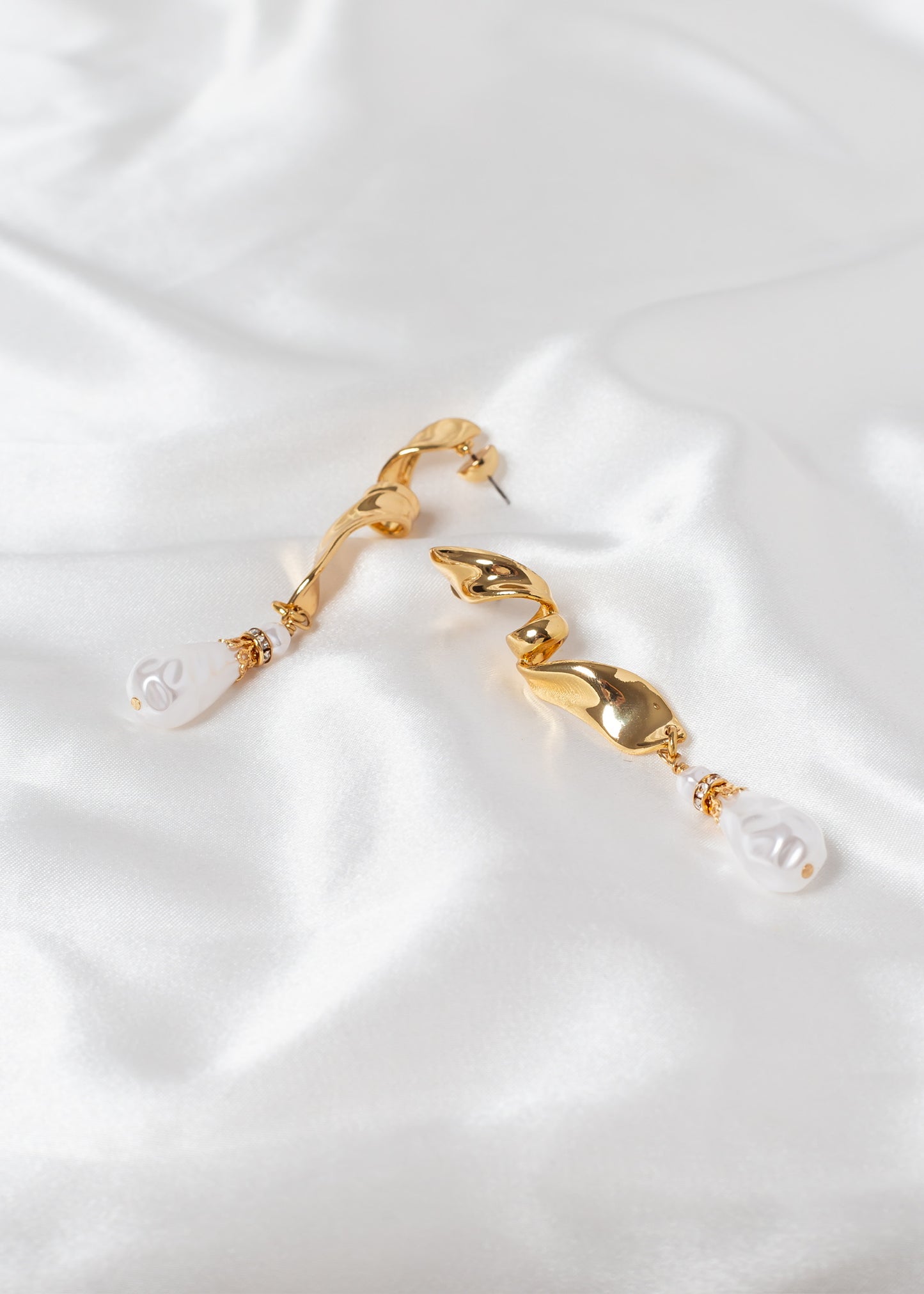 Long Baroque Pearl Effect Earrings