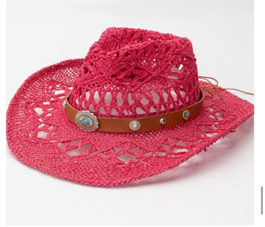 Billy Cowboy Hat in Pink & Turquoise Blue