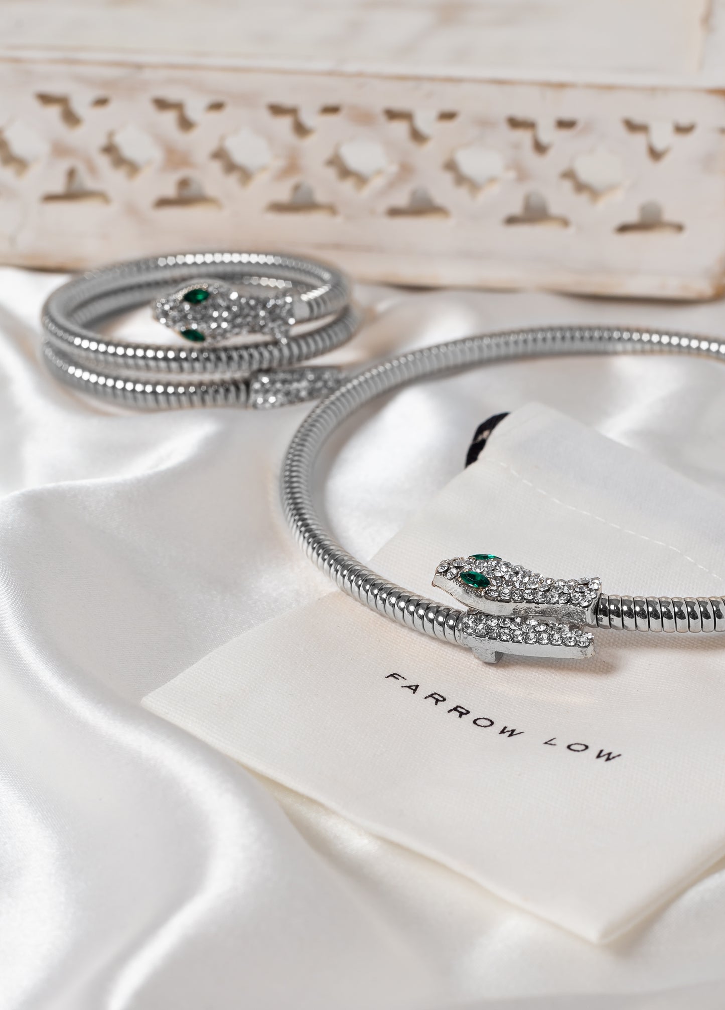 Entwined Serpent Collar & Bracelet Sets In Gold & Silver