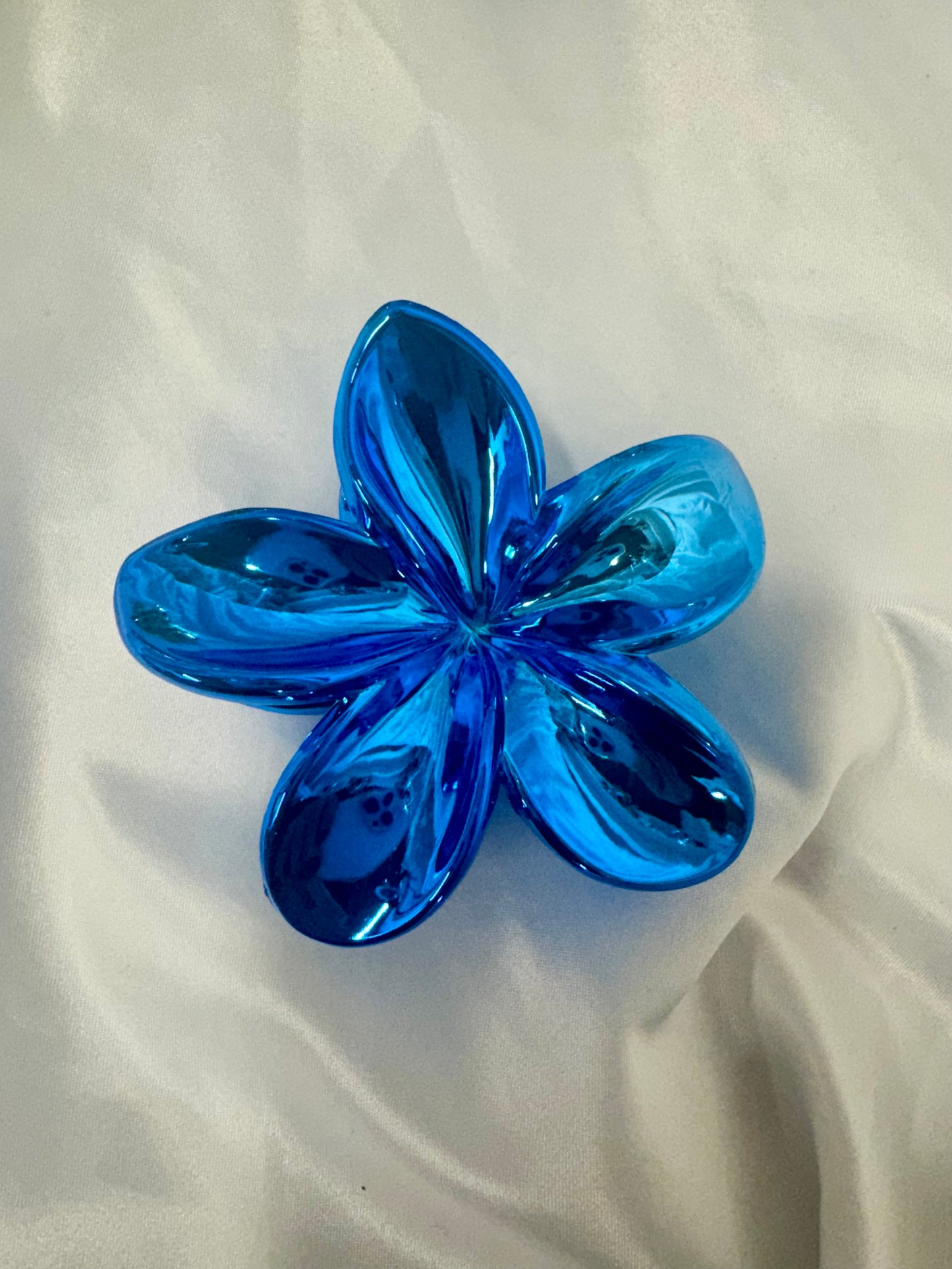 Metallic Flower Claw Clips