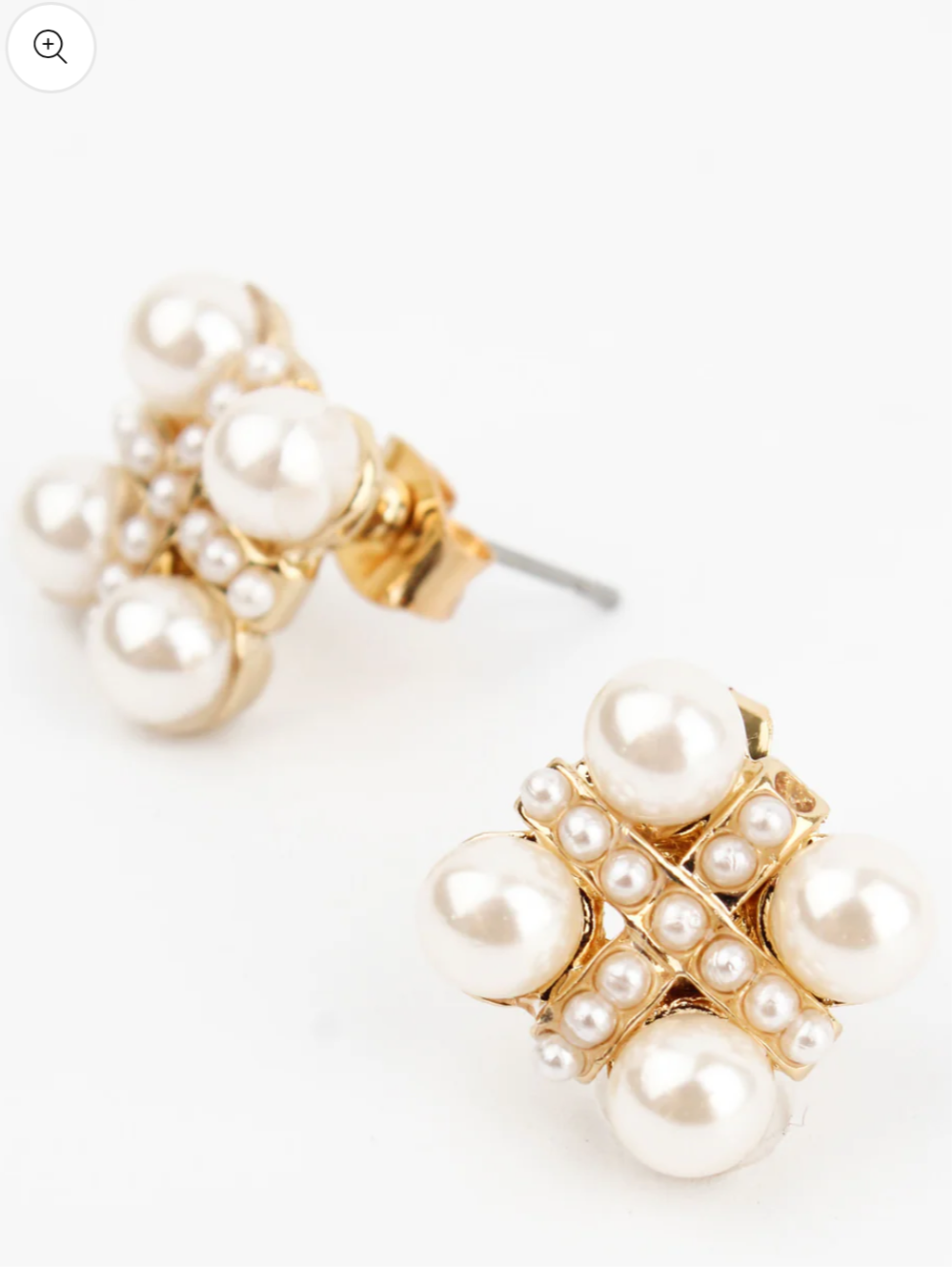 Pearl Cross Stud Earrings