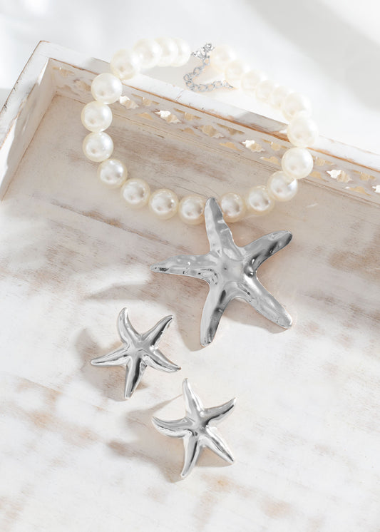 Beaded Starfish Necklace & Earring Sets - GIRLS25