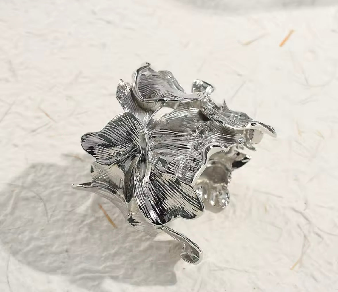 Metal Flower Cuff