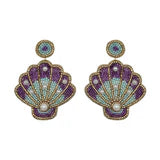 Purple Ombre Shell Earrings
