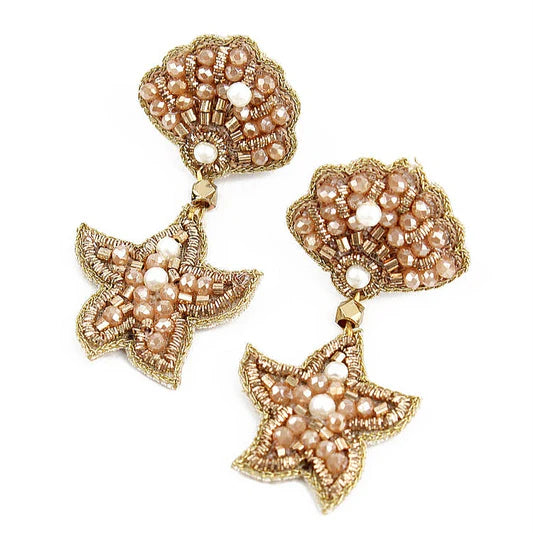 Gold Shell Shimmer Earrings