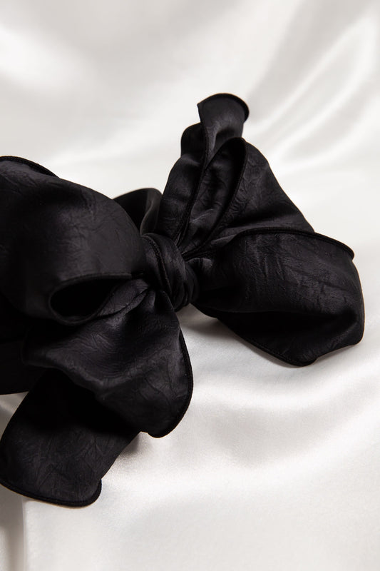 Beau Wired Bow Headband In Black