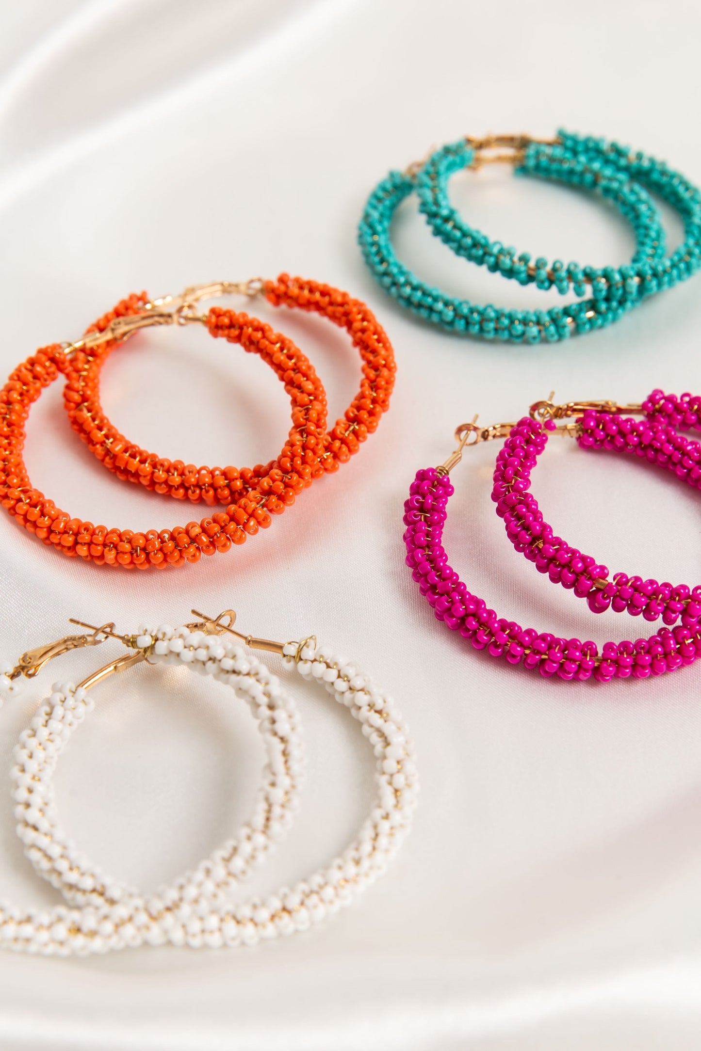 Spanish Beaded Hoop Earrings