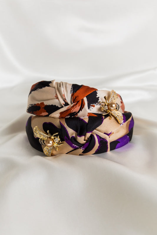 Golden Leopard Bee In Purple