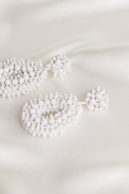 Honeymoon Oval Beaded Earrings