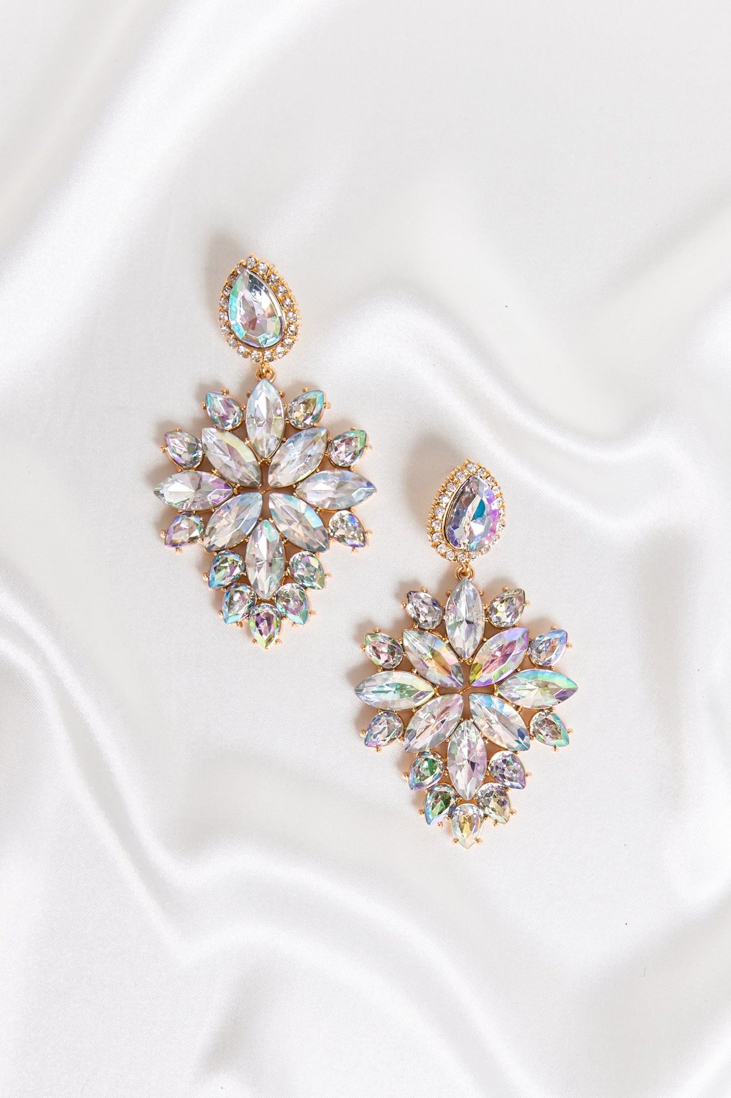Crystal Leaf Drop Earrings