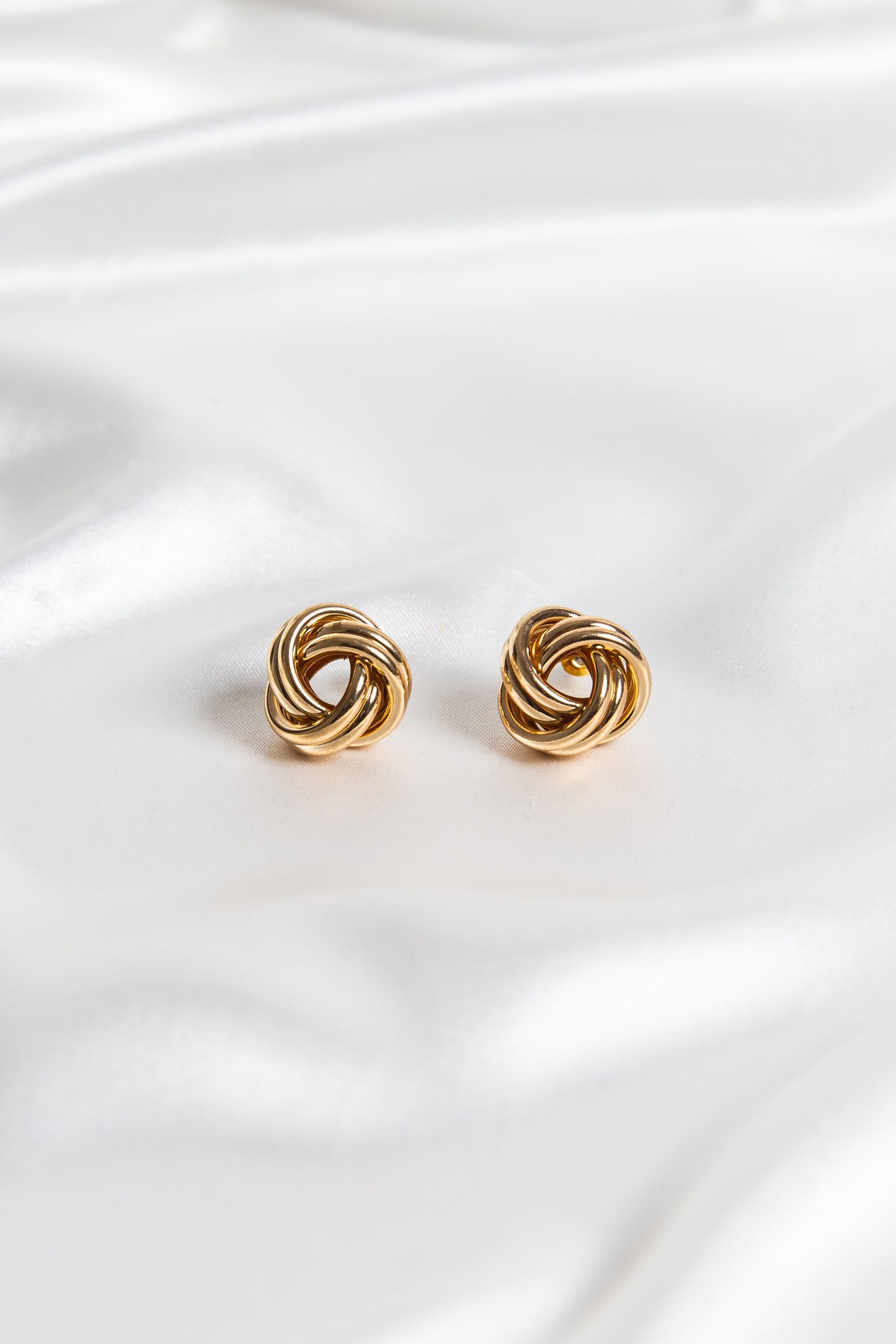 Gold Infinity Swirl Oversized Statement Stud Earrings