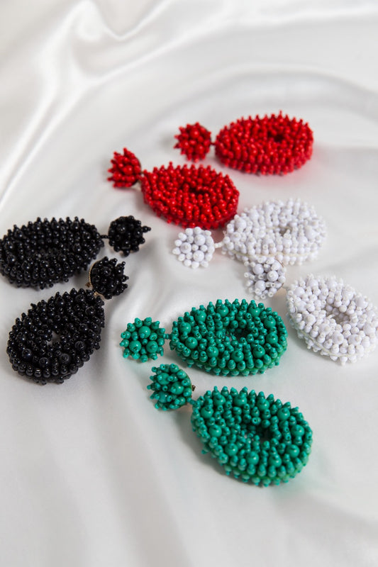 Honeymoon Oval Beaded Earrings in 7 Colourways