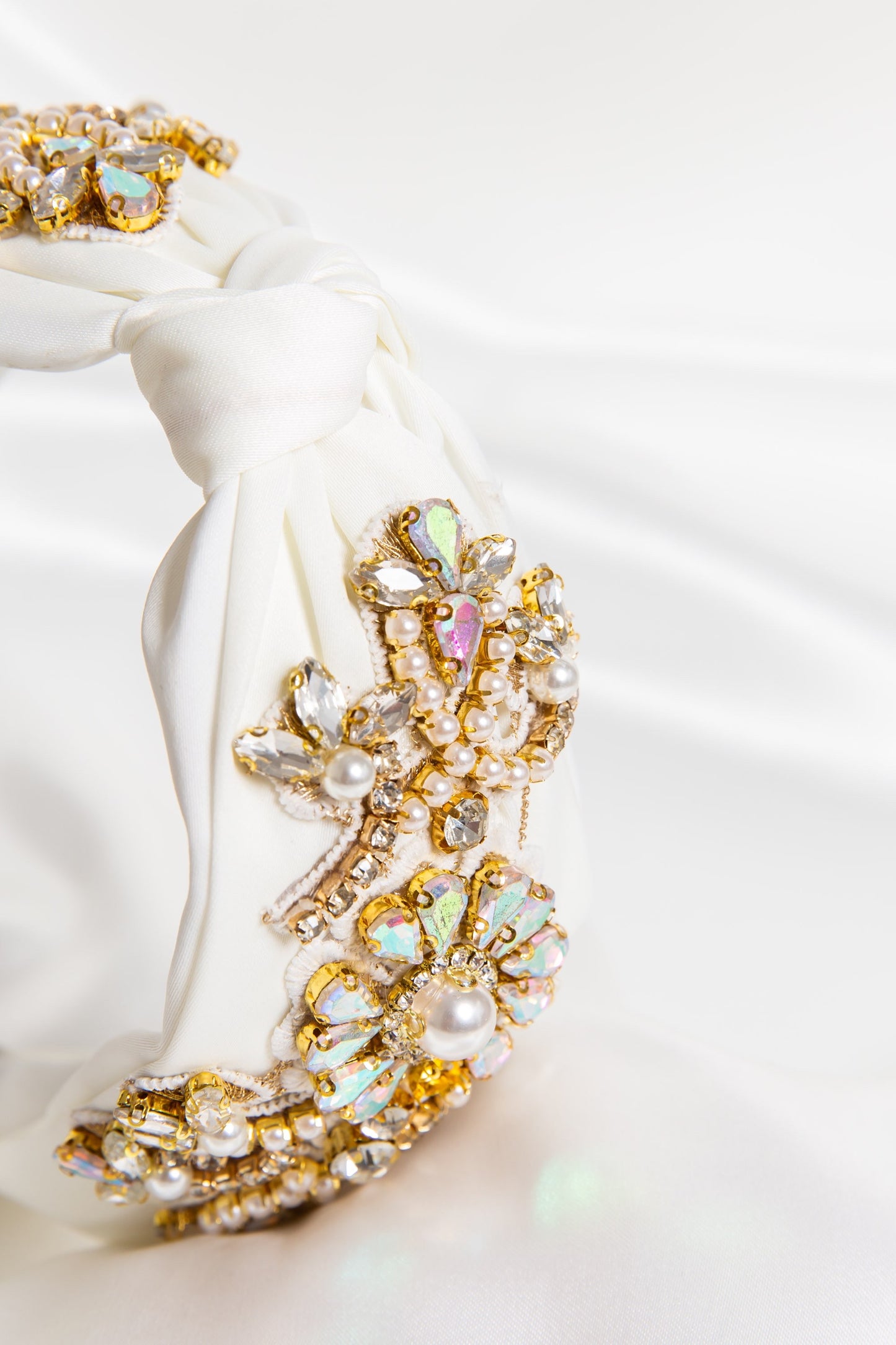 Ava White Jewel Encrusted Crown