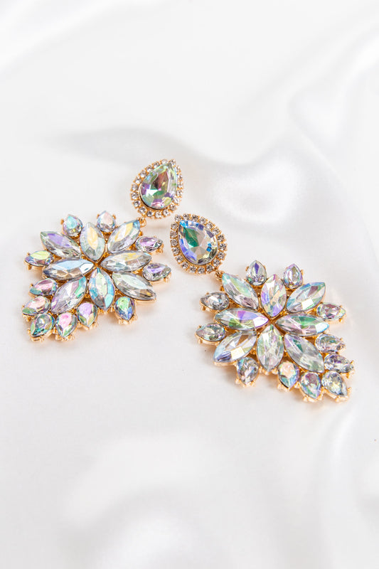 Crystal Leaf Drop Earrings