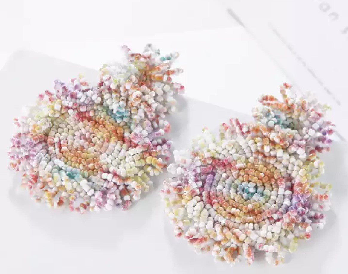 Honeymoon Round 2 Tiered Beaded Earrings