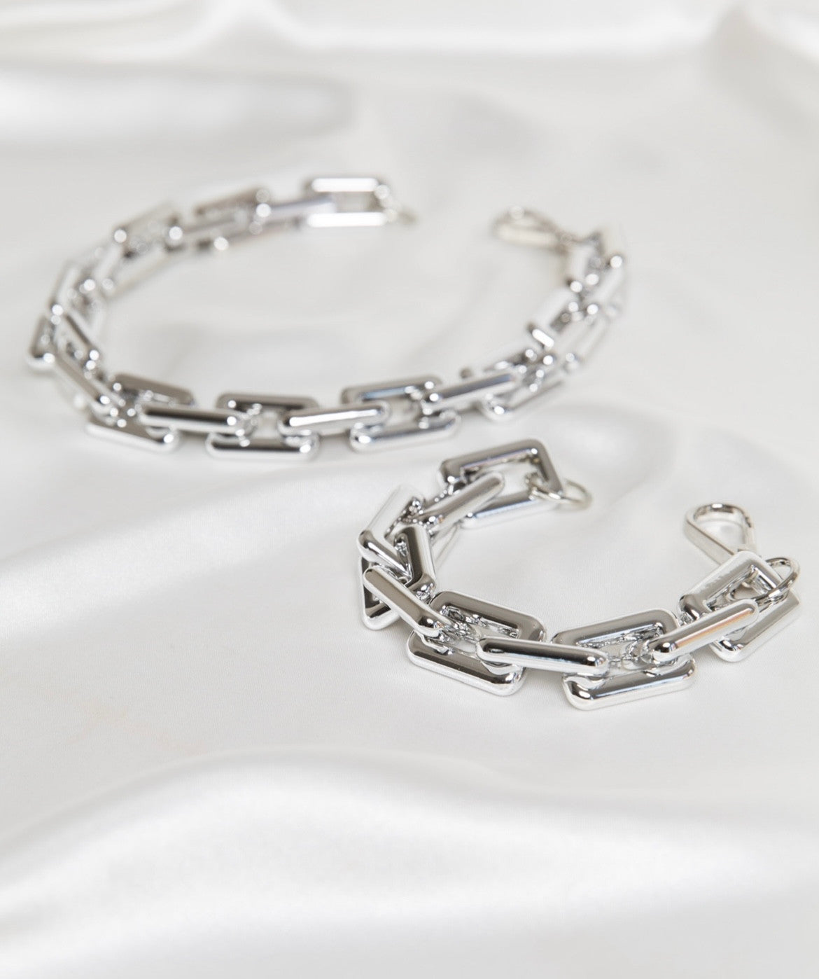 Silver Suki Curb Necklace & Bracelet Chain Set