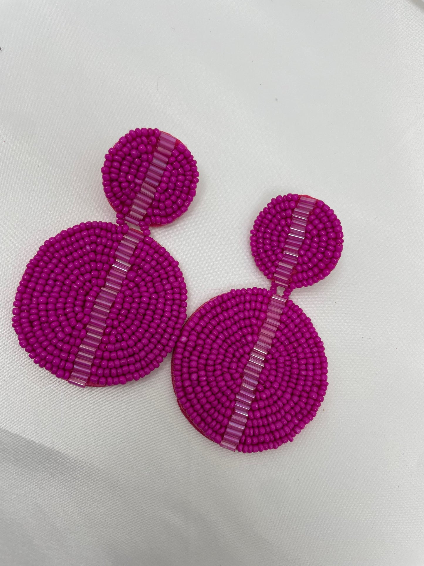 Holiday 2-Tiered Round Beaded Earrings in 4 Colour Ways