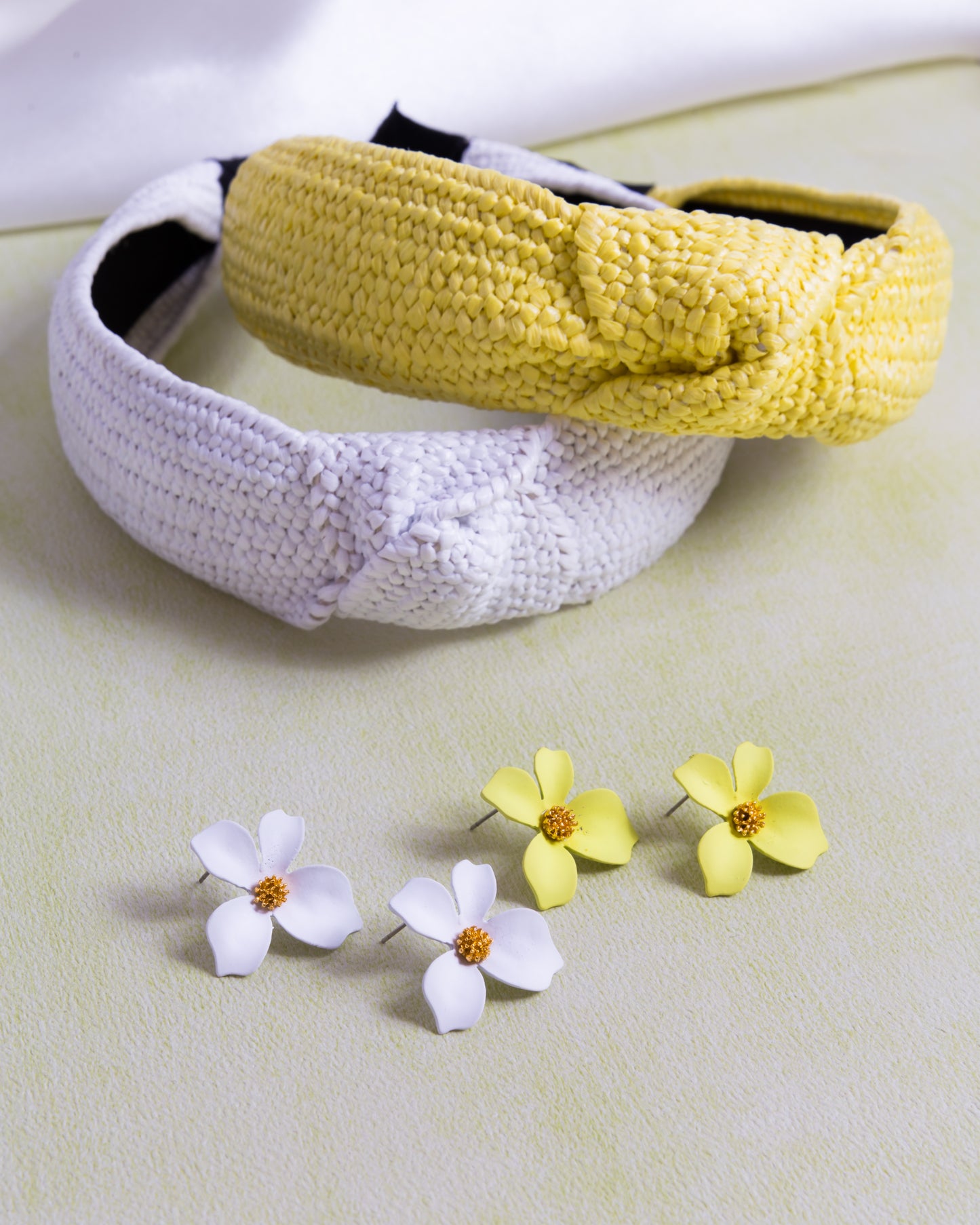 Daisy Headband and Earring Set-Lemon