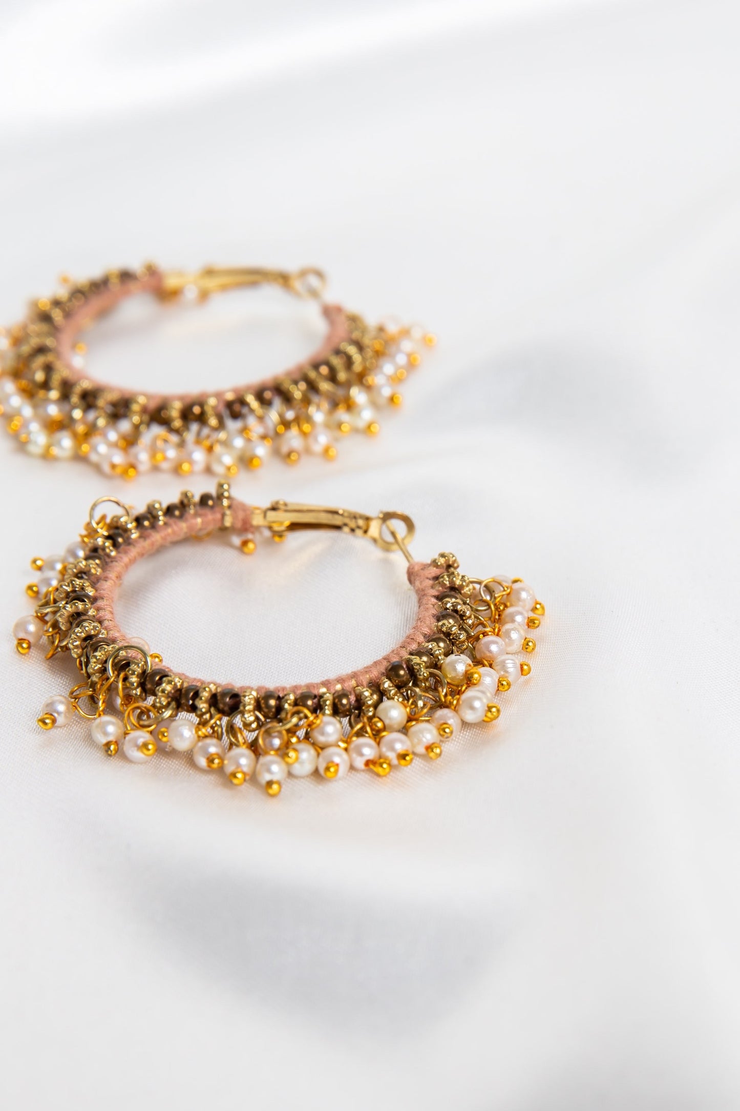 Luxe Pearl Beaded Hoop Earrings