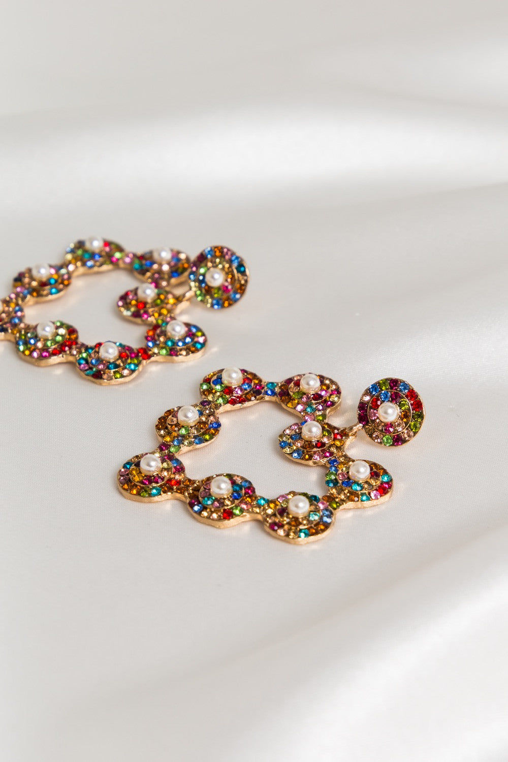 Rainbow Halo Heart Earrings