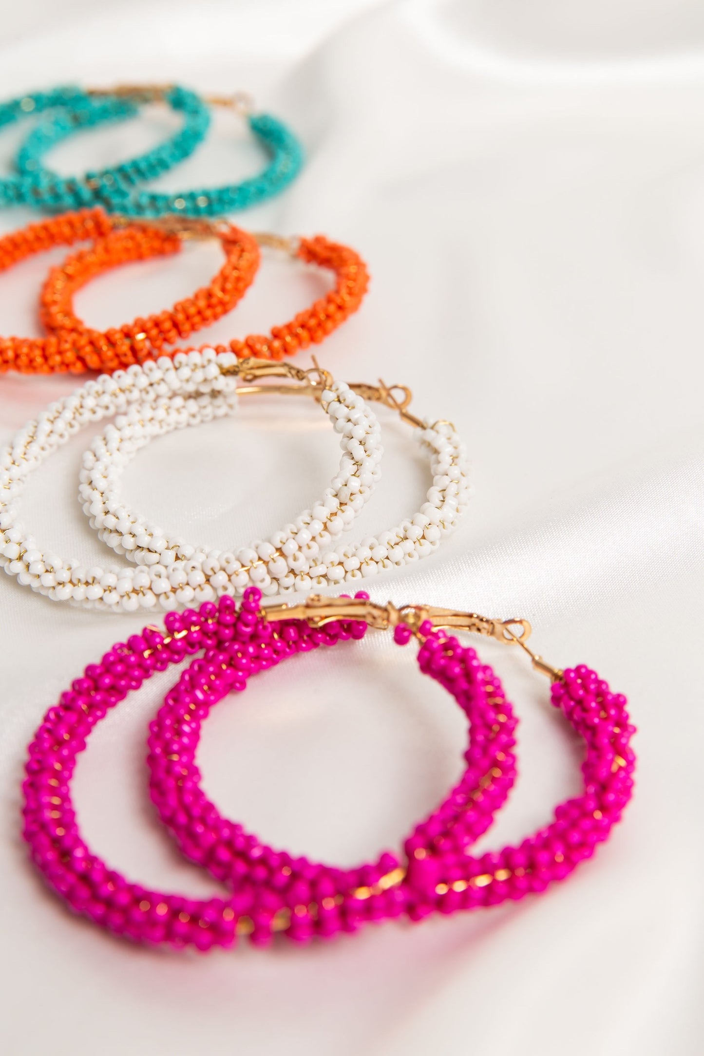 Spanish Beaded Hoop Earrings