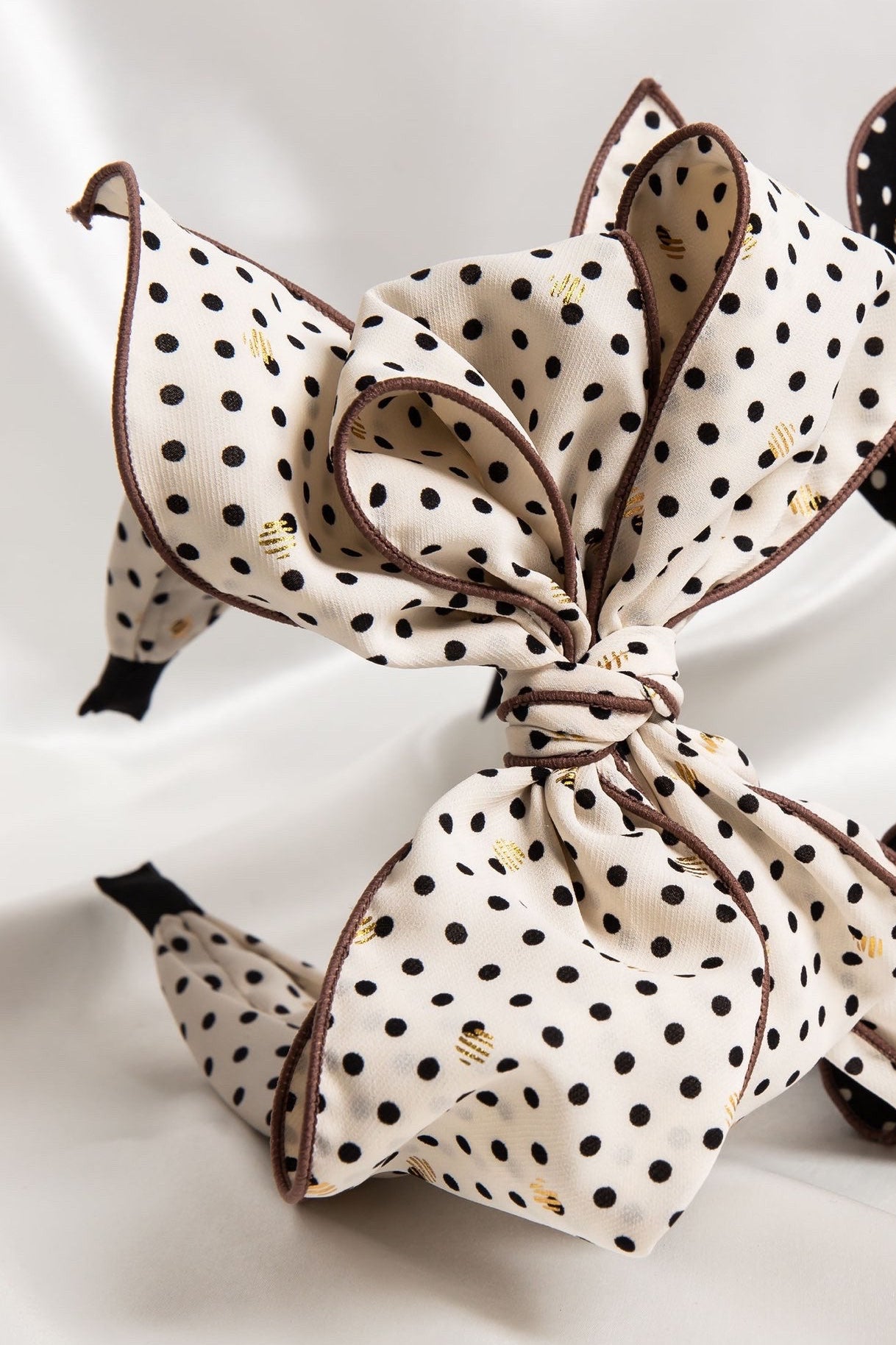 Beau Polka Dot Wired Bow Headband