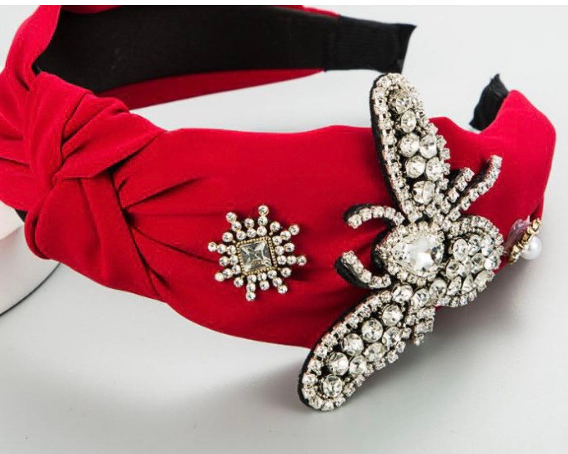 Crystal Queen Bee Knotted Headbands