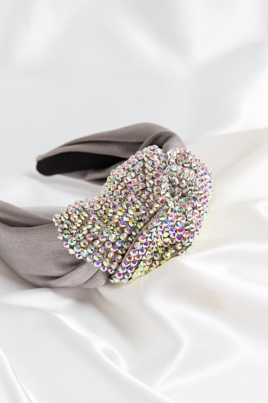 Sapphire Satin Crystal Encrusted Hair Crown